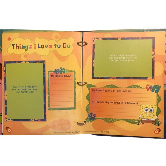 Spongebob Nickelodeon Scrapbook Kit Binder, Paper, Stickers, (Stencils Missing) - Picture 15 of 16